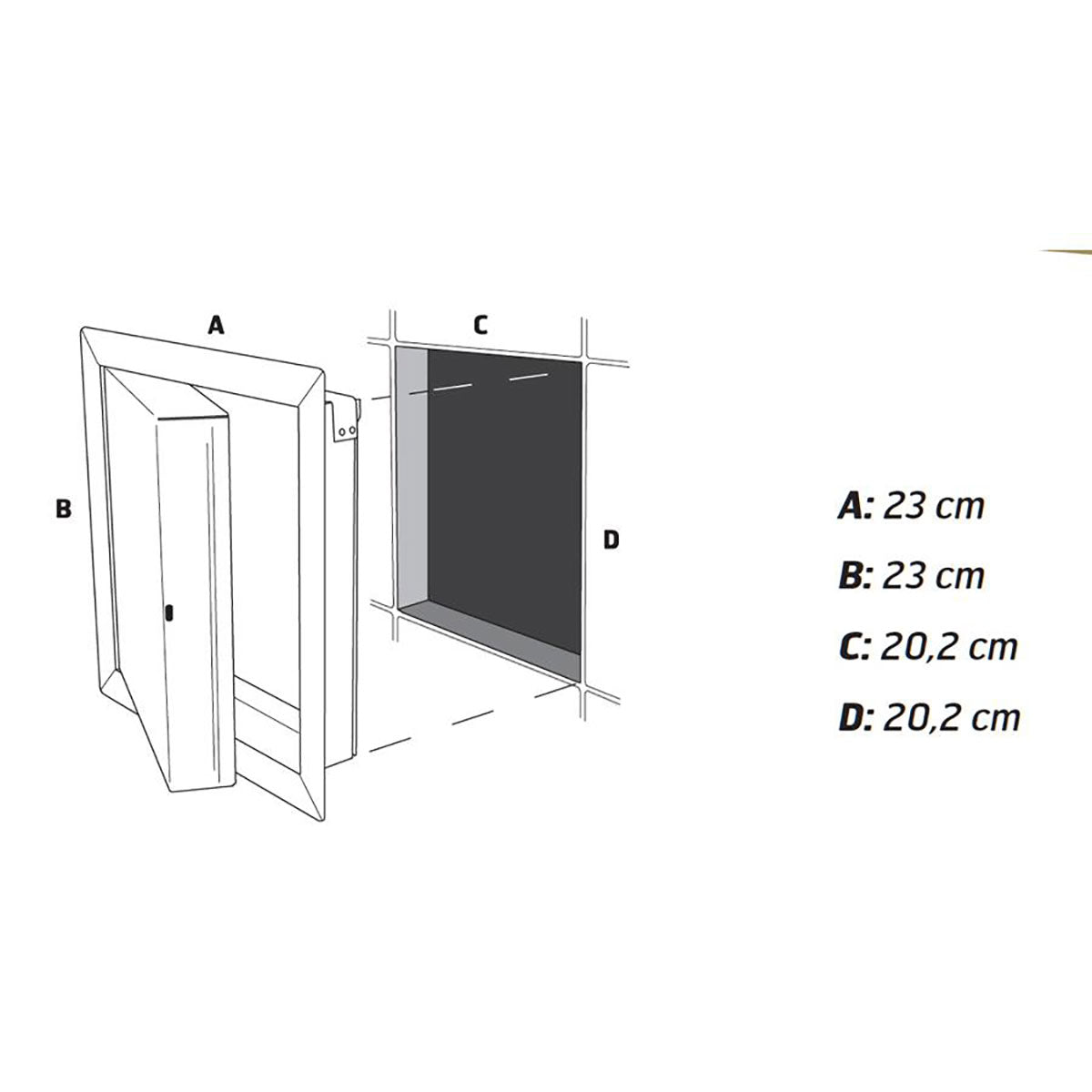 Inspektionslucka Svart 200x200 mm