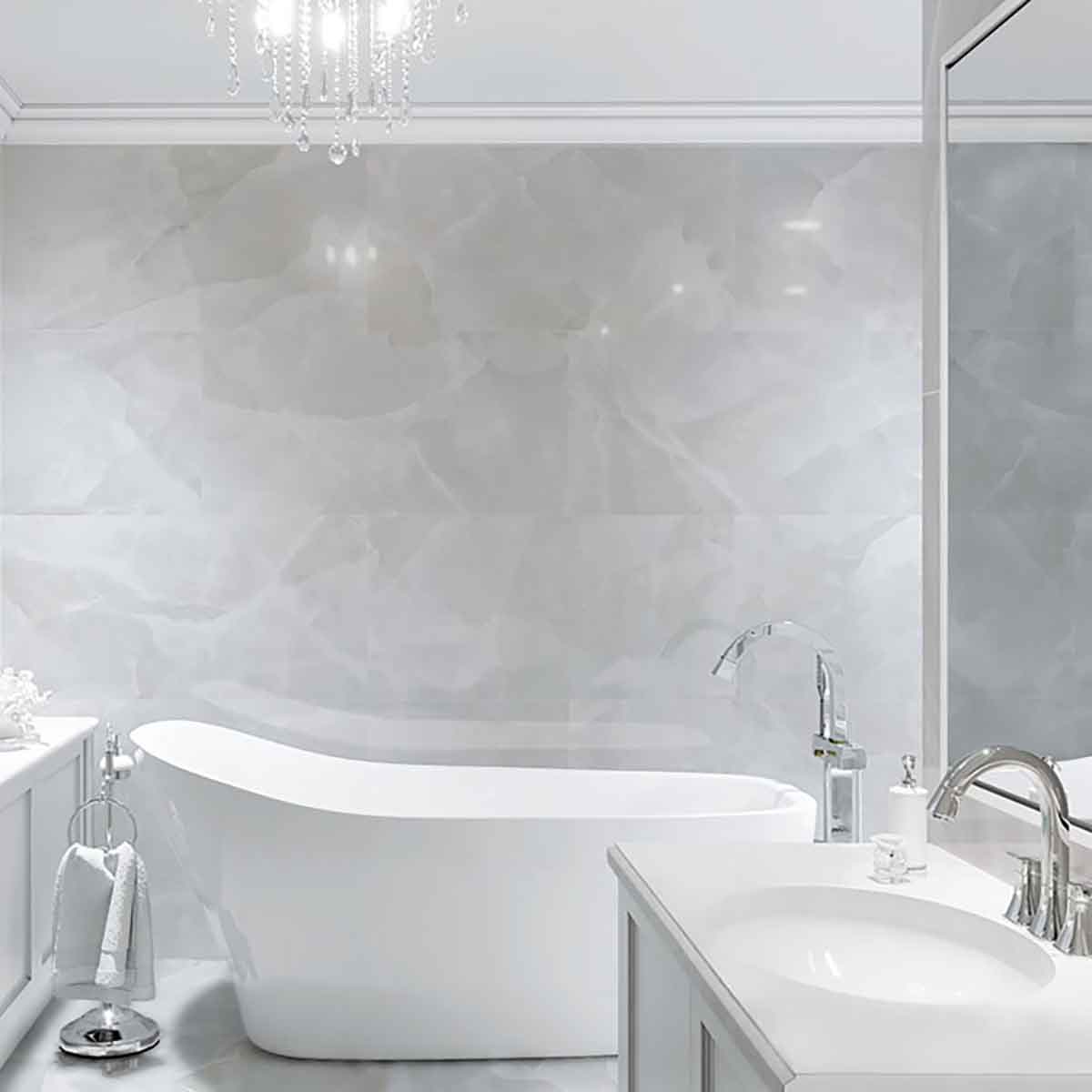 Provbit Klinker Onyx White Marmor Blank 60x60
