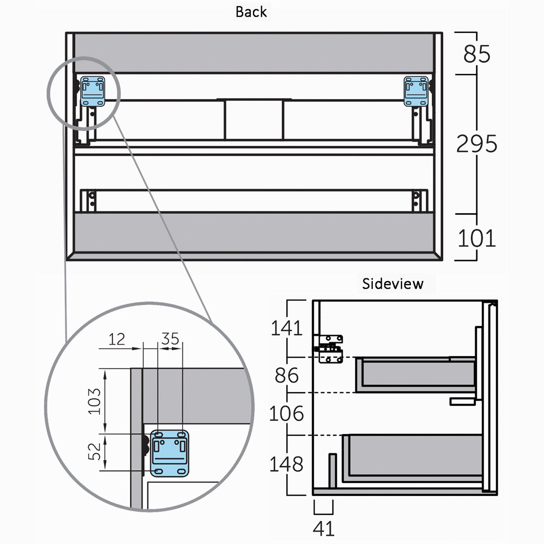 Kommod 100 cm Tenfors Rosendal Vit Matt