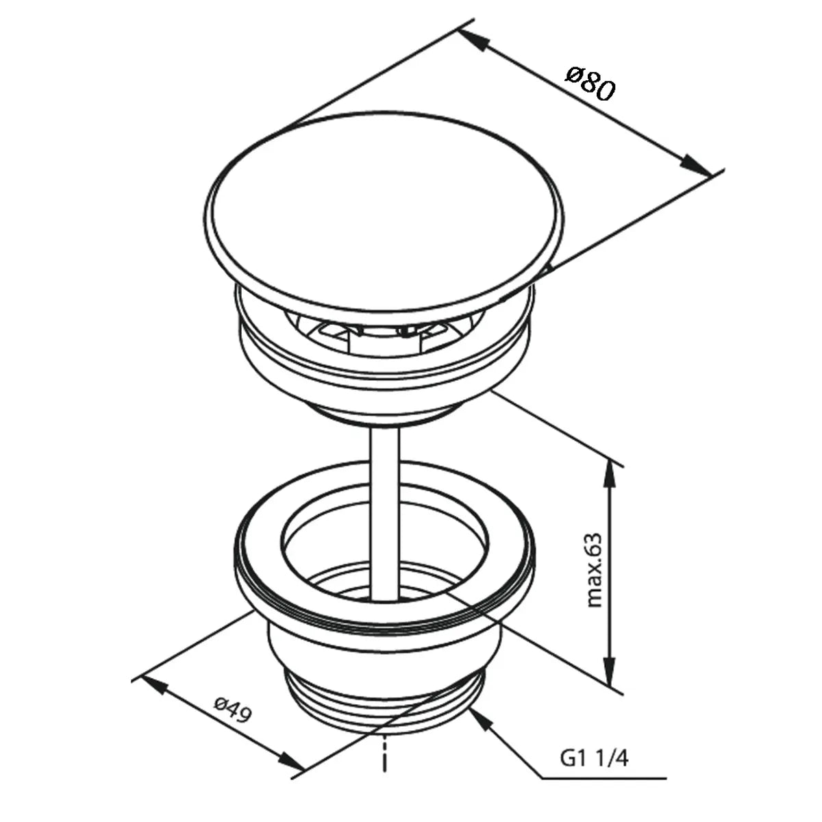 Bottenventil Tenfors Moon Pop-Up Vit Matt
