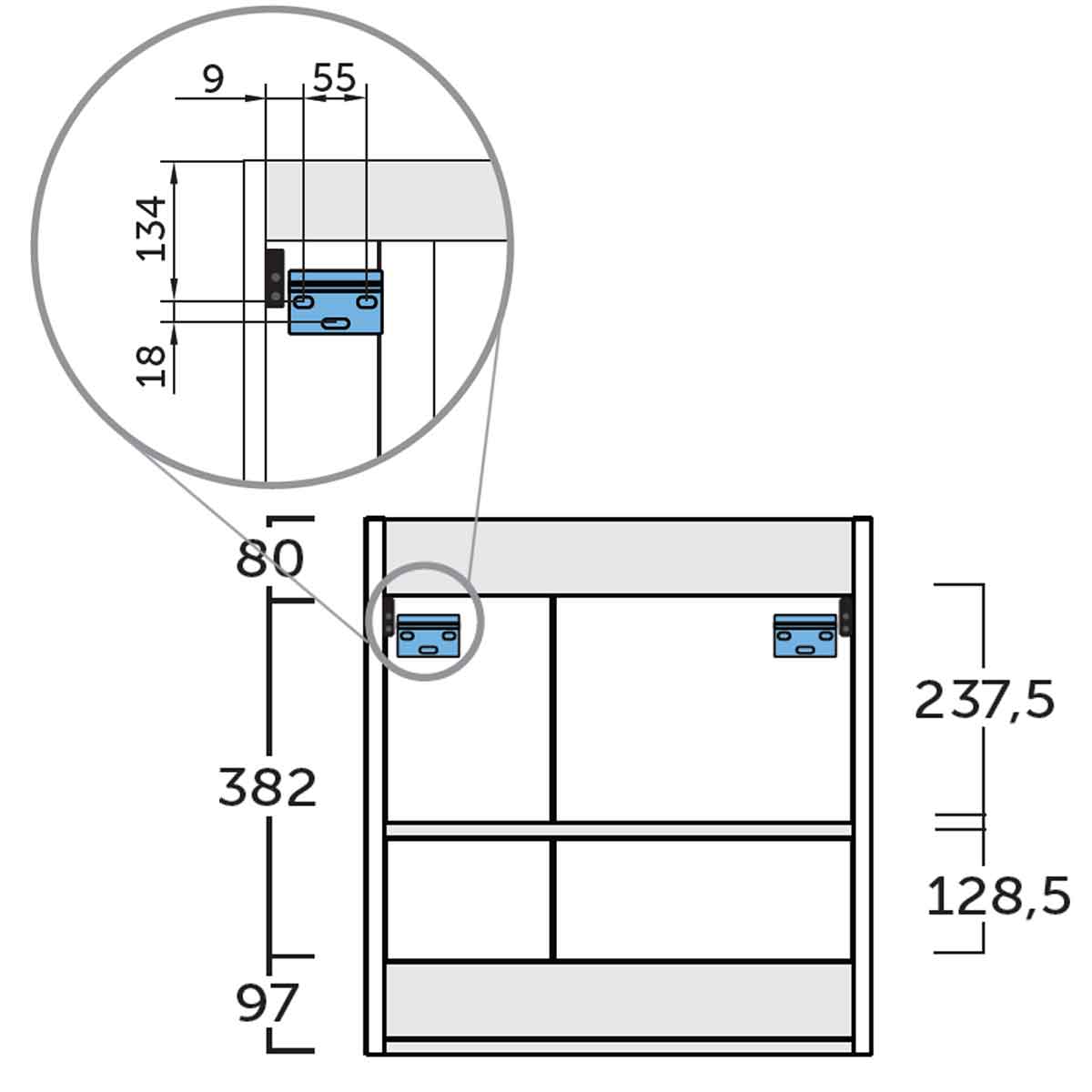 Badrumsmöbel Set Tenfors Kompakt 55 cm Ek