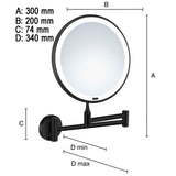 Sminkspegel Smedbo Glow Vägg LED Svart Matt