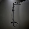 Takdusch Hafa Mix Slim Square 160cc Svart med 250x250 Duschhuvud