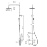 Takduschset Monza Borstad Rosé Ø200 mm