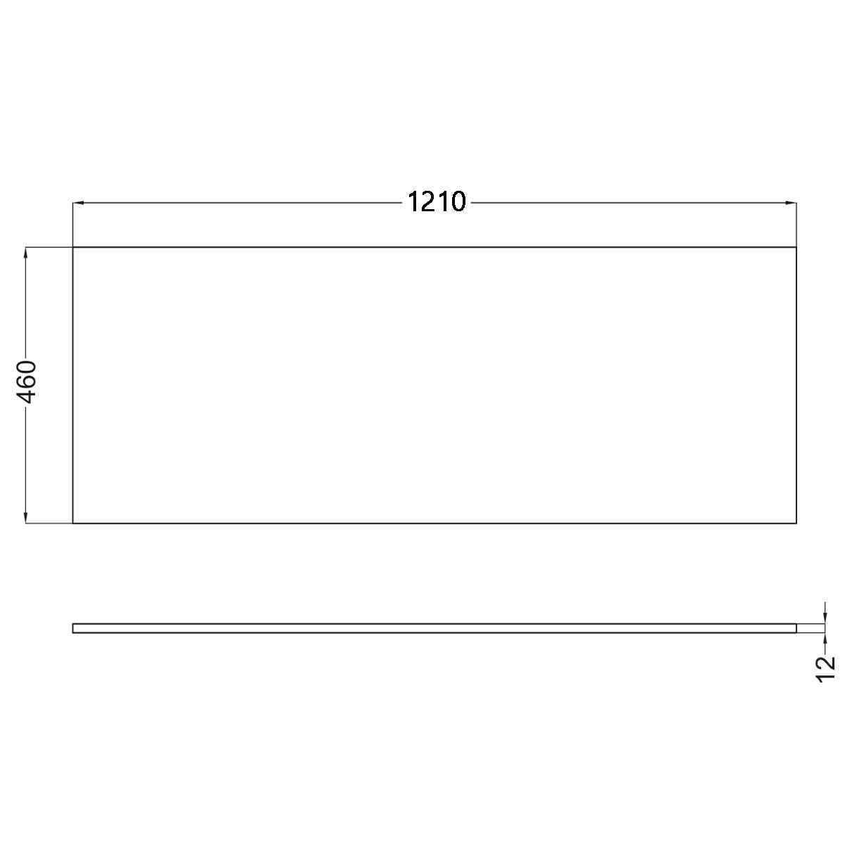 Bänkskiva Solid Surface Tenfors 100x45 cm Svart Matt