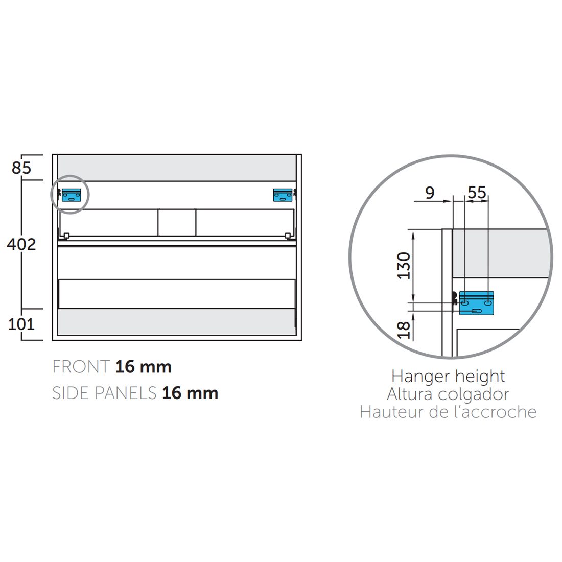 Kommod 60 cm Tenfors Nordlig Vit Matt