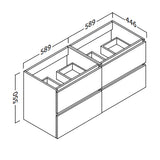 Kommod & Tvättställ 120 cm Tenfors Viken Svart Matt 4 lådor