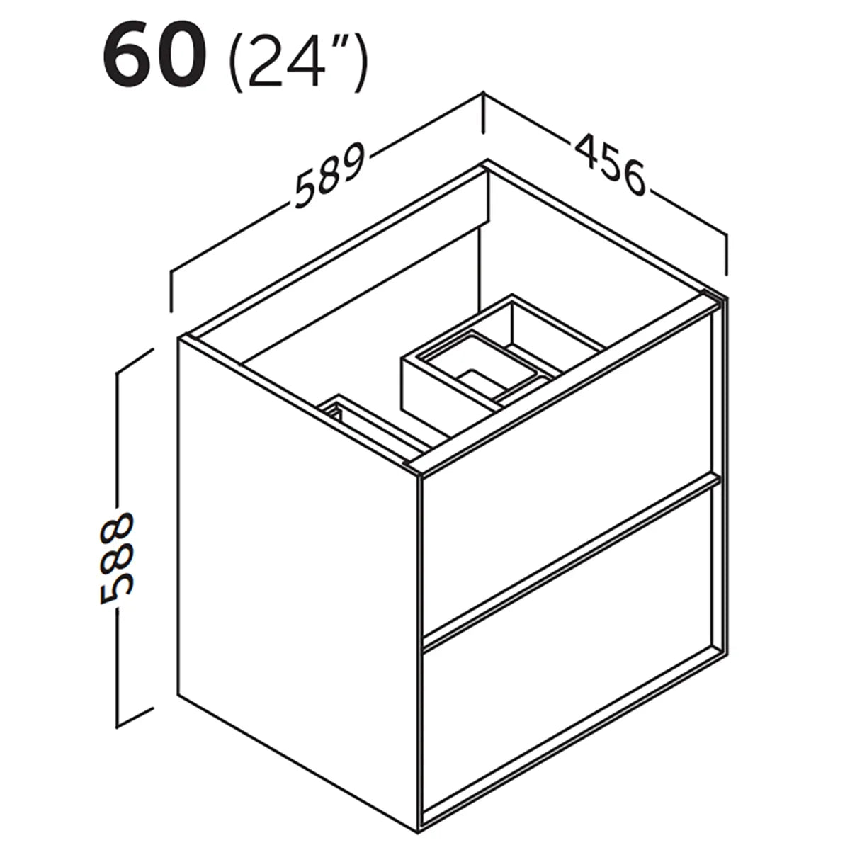 Kommod & Tvättställ 60 cm Tenfors Nordlig Valnöt