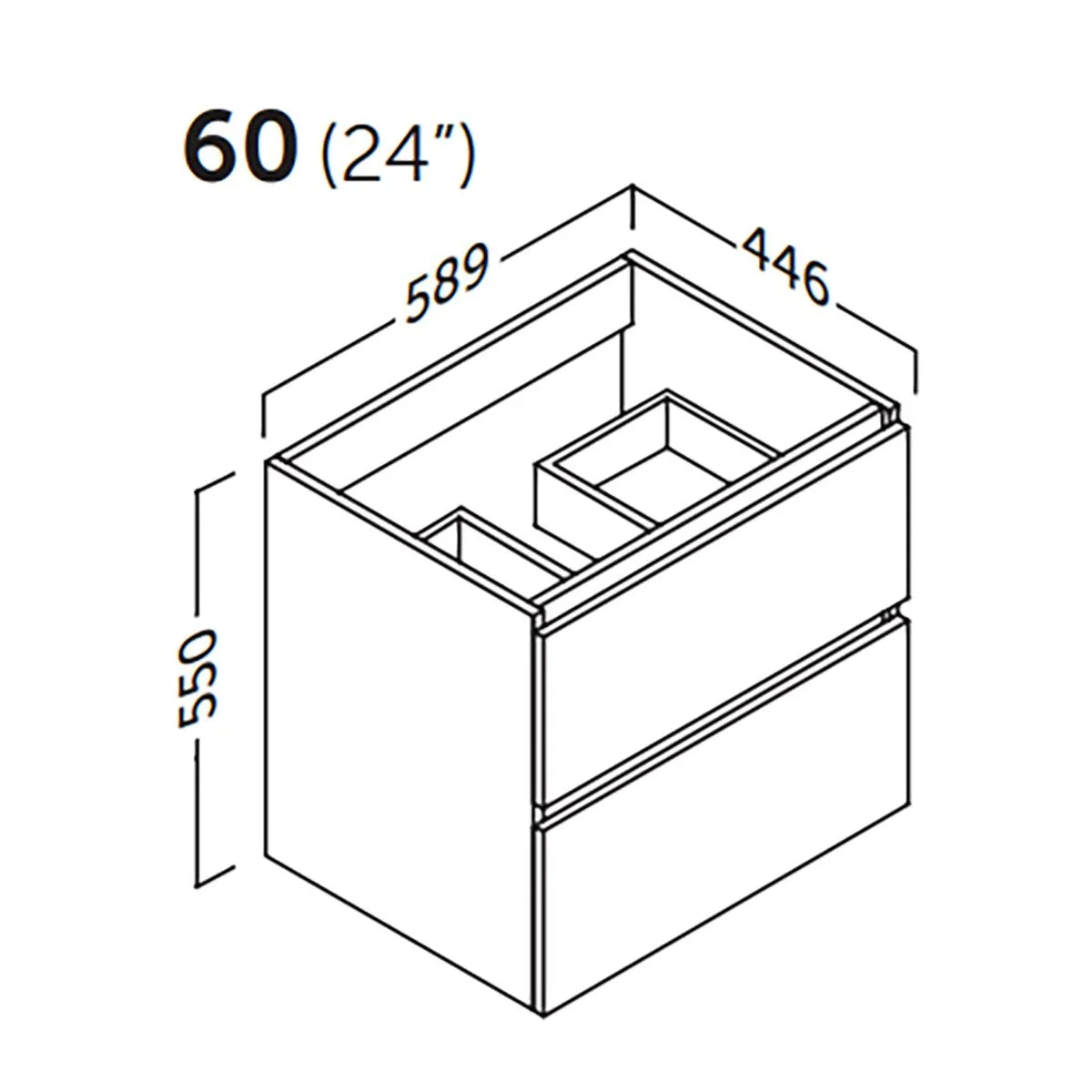 Kommod 60 cm Tenfors Viken Grå Matt