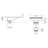 Tvättställ Solid Surface Tenfors Flow 100 cm Svart Matt
