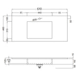 Tvättställ Solid Surface Tenfors Flow 60 cm Svart Matt