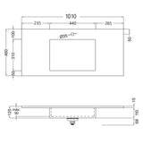 Tvättställ Solid Surface Tenfors Flow 100 cm Vit Matt