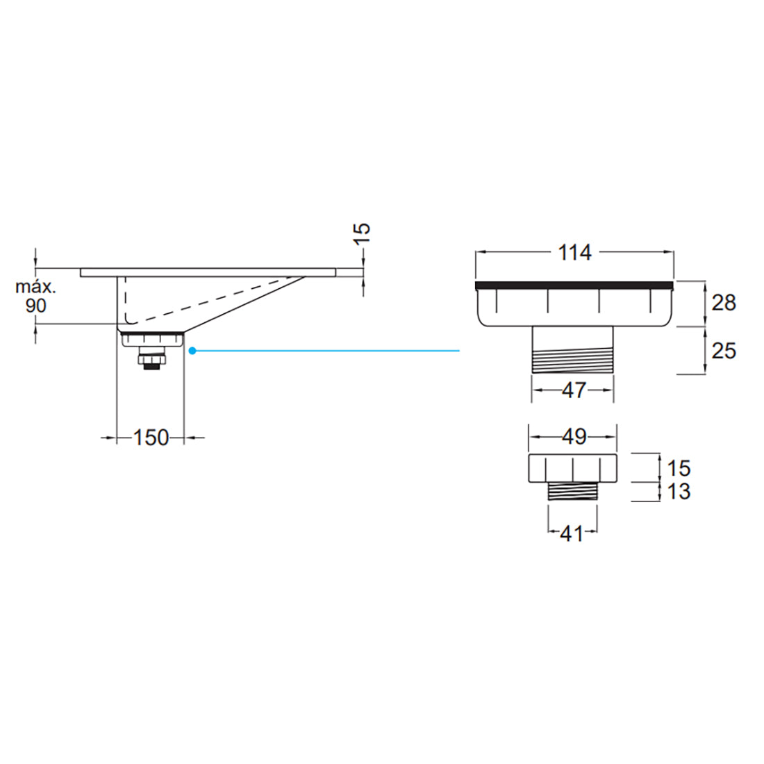 Tvättställ Solid Surface Tenfors Flow 120 cm Vit Matt