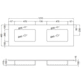 Tvättställ Solid Surface Tenfors Alpin XL 120 cm Vit Matt